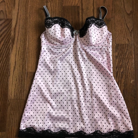 Victoria Secret pink polka dot lingerie dress size S - Picture 1 of 2